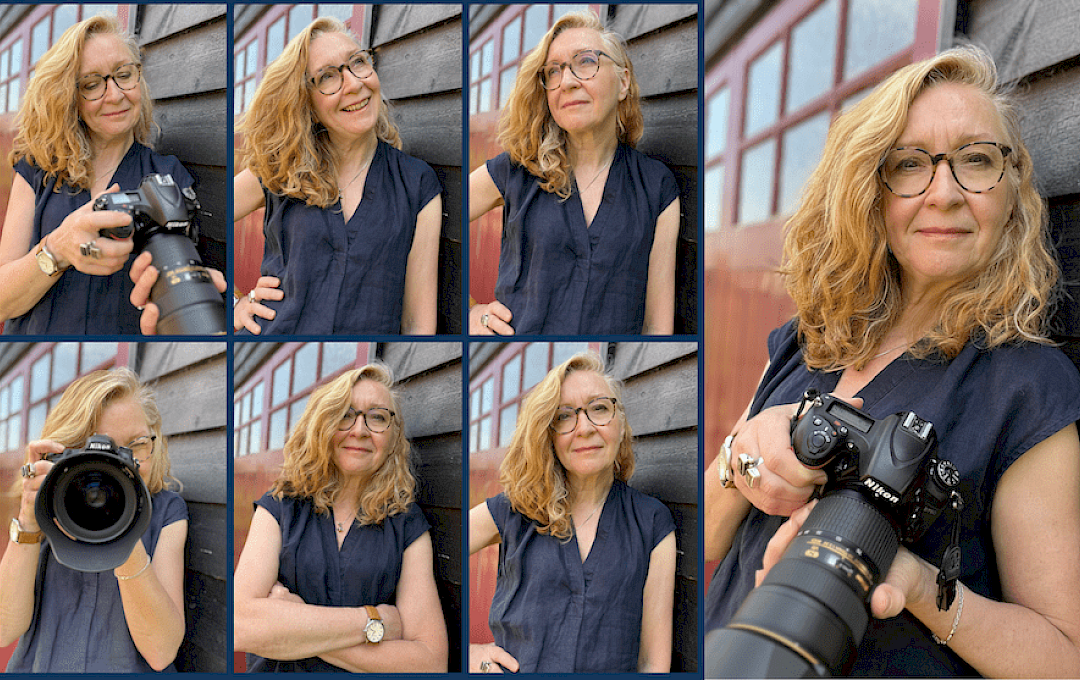 Montage of selfies taken by photographer Bev Cunningham of Ginger Bee Studios