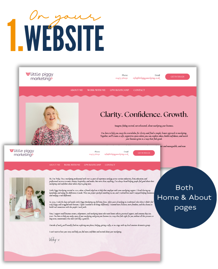 Example of how to use branding photos on uour website